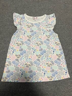 Girls' Short Sleeve Flutter Tee - Multi Color